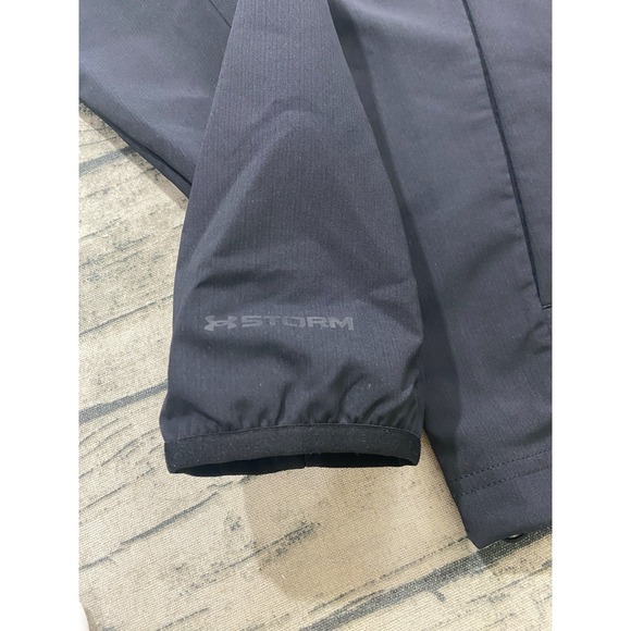 Under Armour Mens M Loose Windstrike Storm Full Zip Jacket Golf Black $100 - Picture 8 of 12